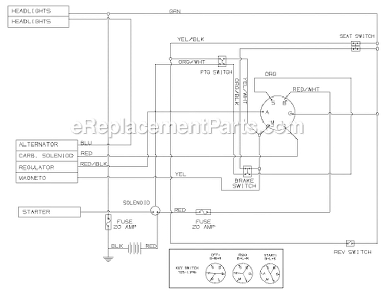 Page K Diagram and Parts List for 13AD685G000 2004 Yard Machines Lawn Tractor